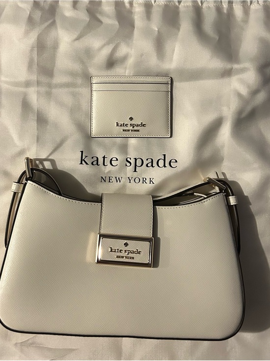 kate spade Handbags - kate spade Cream Saffiano Leather Shoulder Bag with Plaque